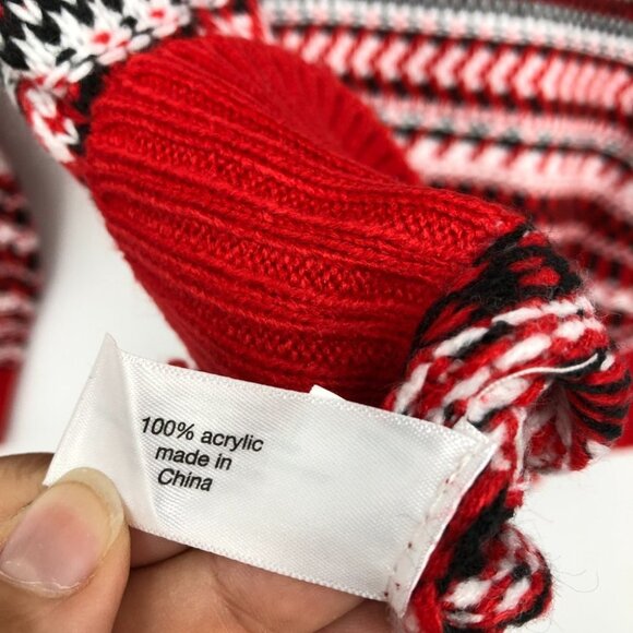 Lane Bryant Red White Stripe Classic Jacquard Cowl Neck Sweater size 10/12 - Picture 10 of 16